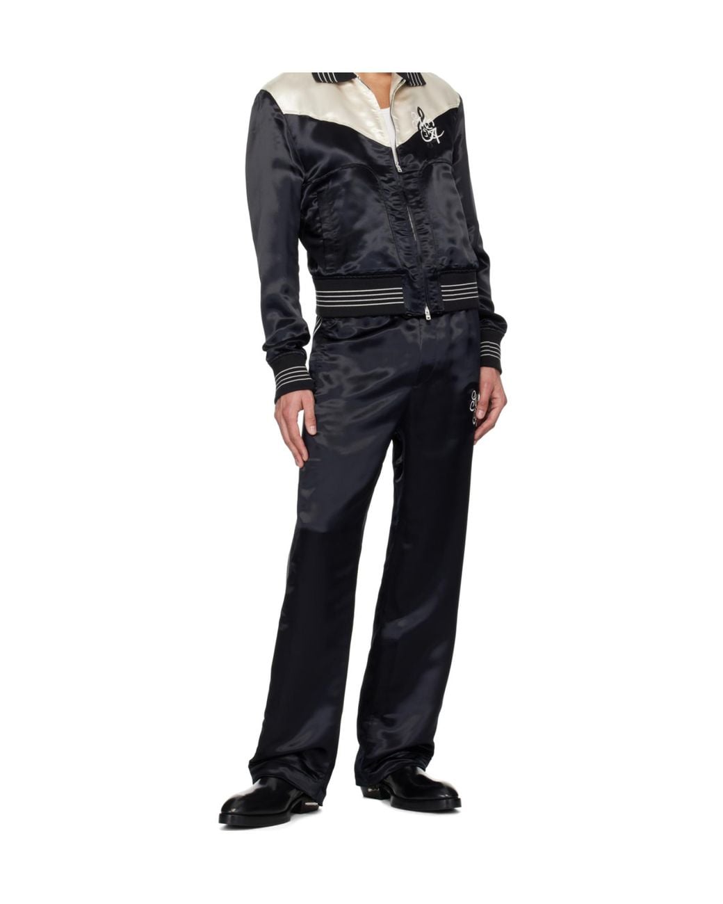 Amiri Black Ma Music Note Drawstring Track Trousers for men