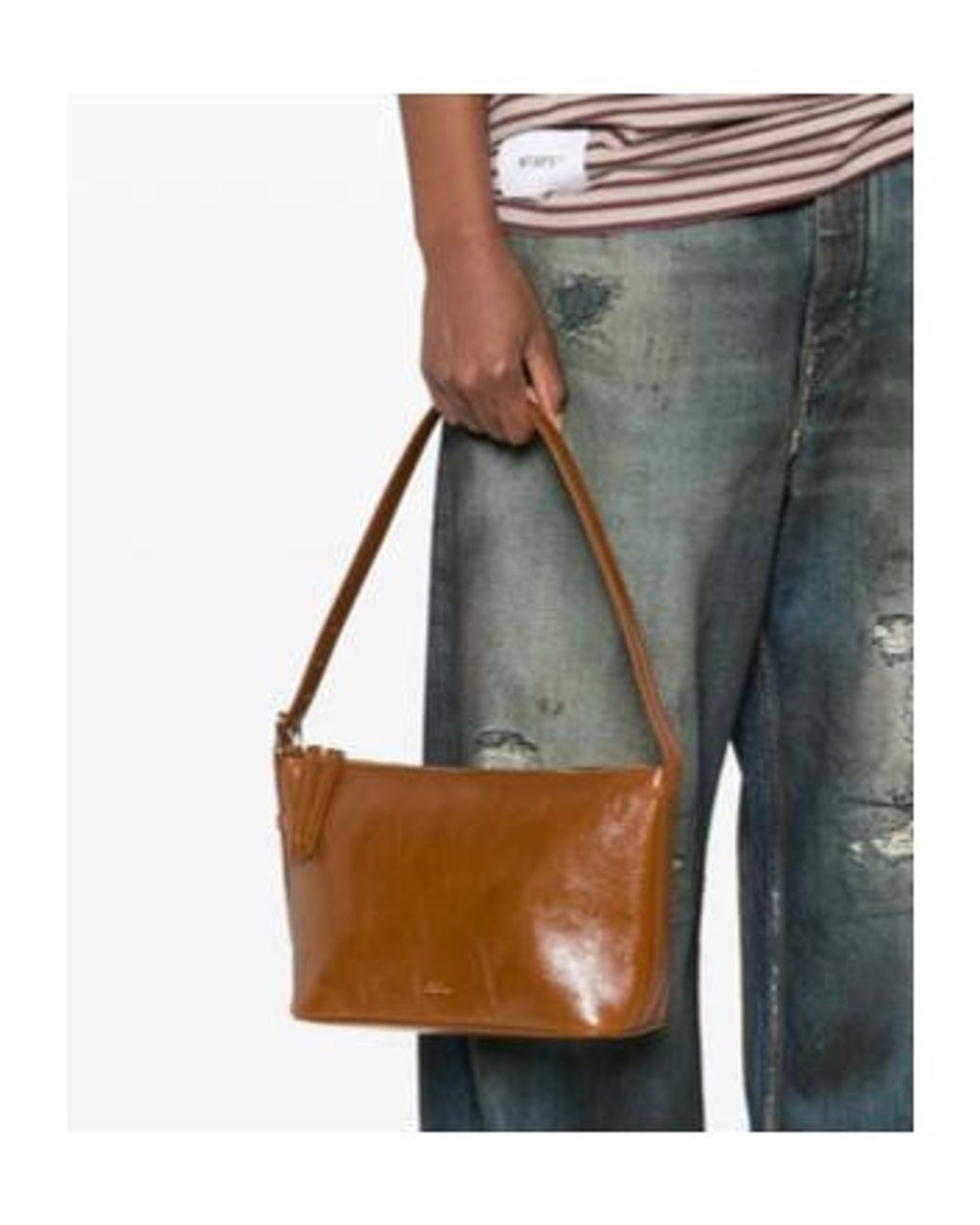 A.P.C. Brown Vera Logo Printed Zipped Shoulder Bag