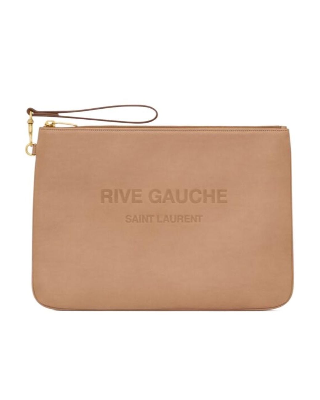 Saint Laurent Natural Rive Gauche Zip-Up Clutch Bag for men