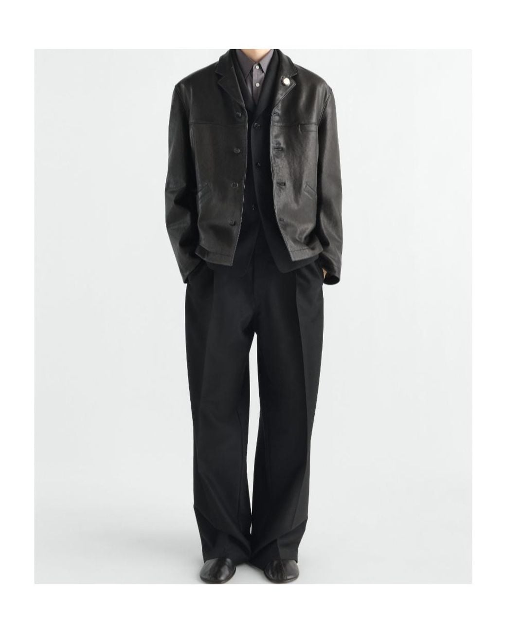 Lemaire Black Single-Breasted Jacket for men