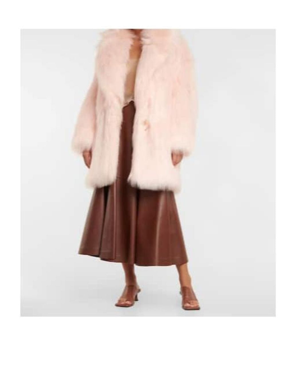 Sportmax Pink Raid Faux Fur Coat