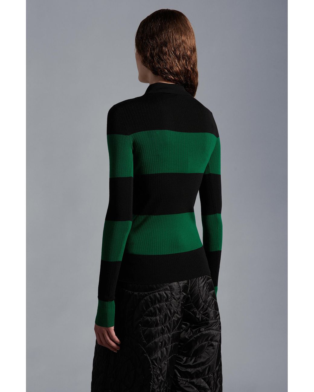 Moncler Green Wool Polo Shirt