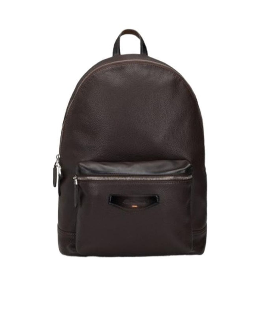 Santoni Black Logo Patch Backpack for men