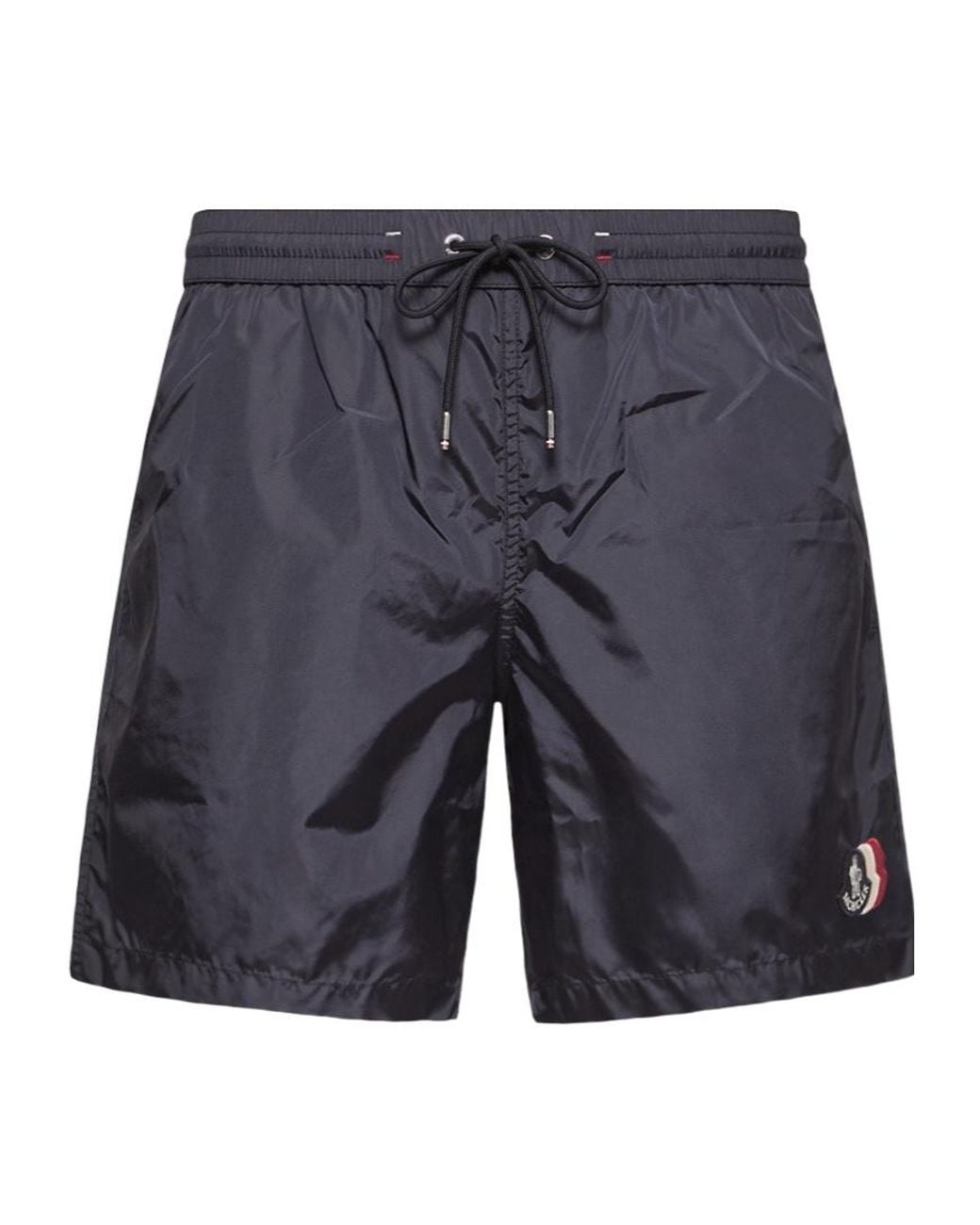 Moncler Blue Logo Patch Drawstring Swim Shorts for men
