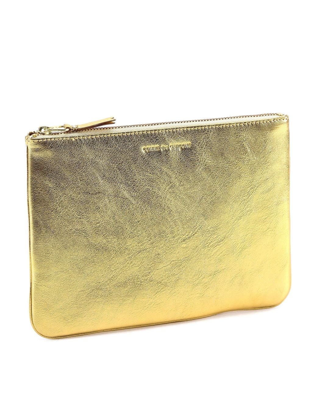 Comme des Garçons Yellow Comme Des Garçons Wallet Classic Logo Printed Pouch for men