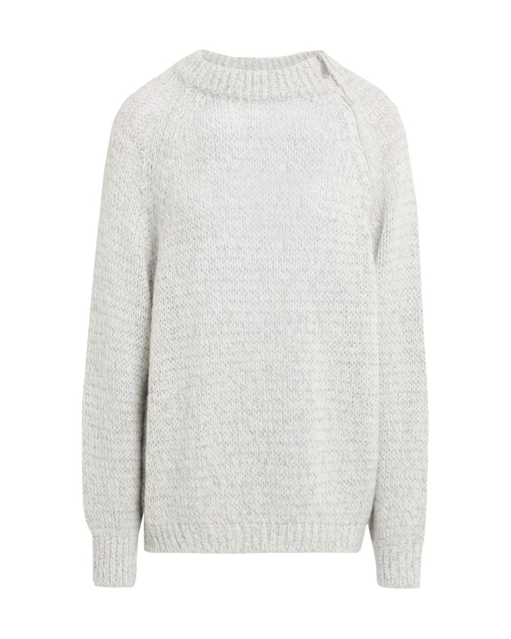 MAX&Co. White Ribbed Crew Neck Sweater