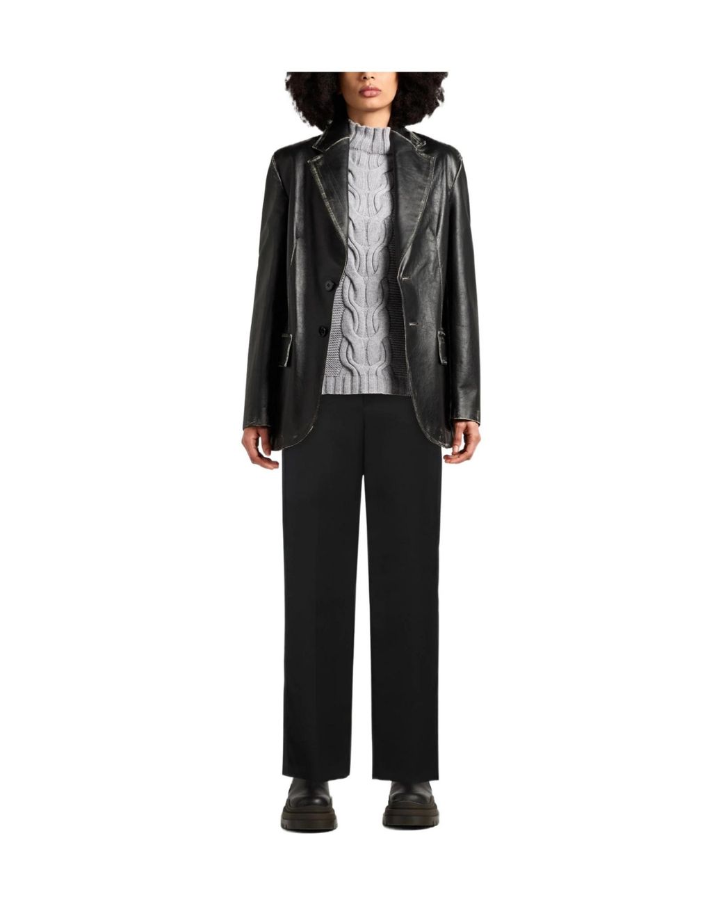 Isabel Marant Black Plain Colour Wide-Leg Trousers