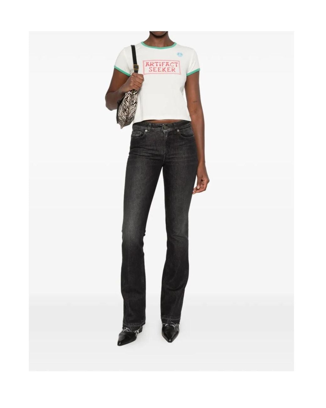 Dondup Black Faded Flared Jeans