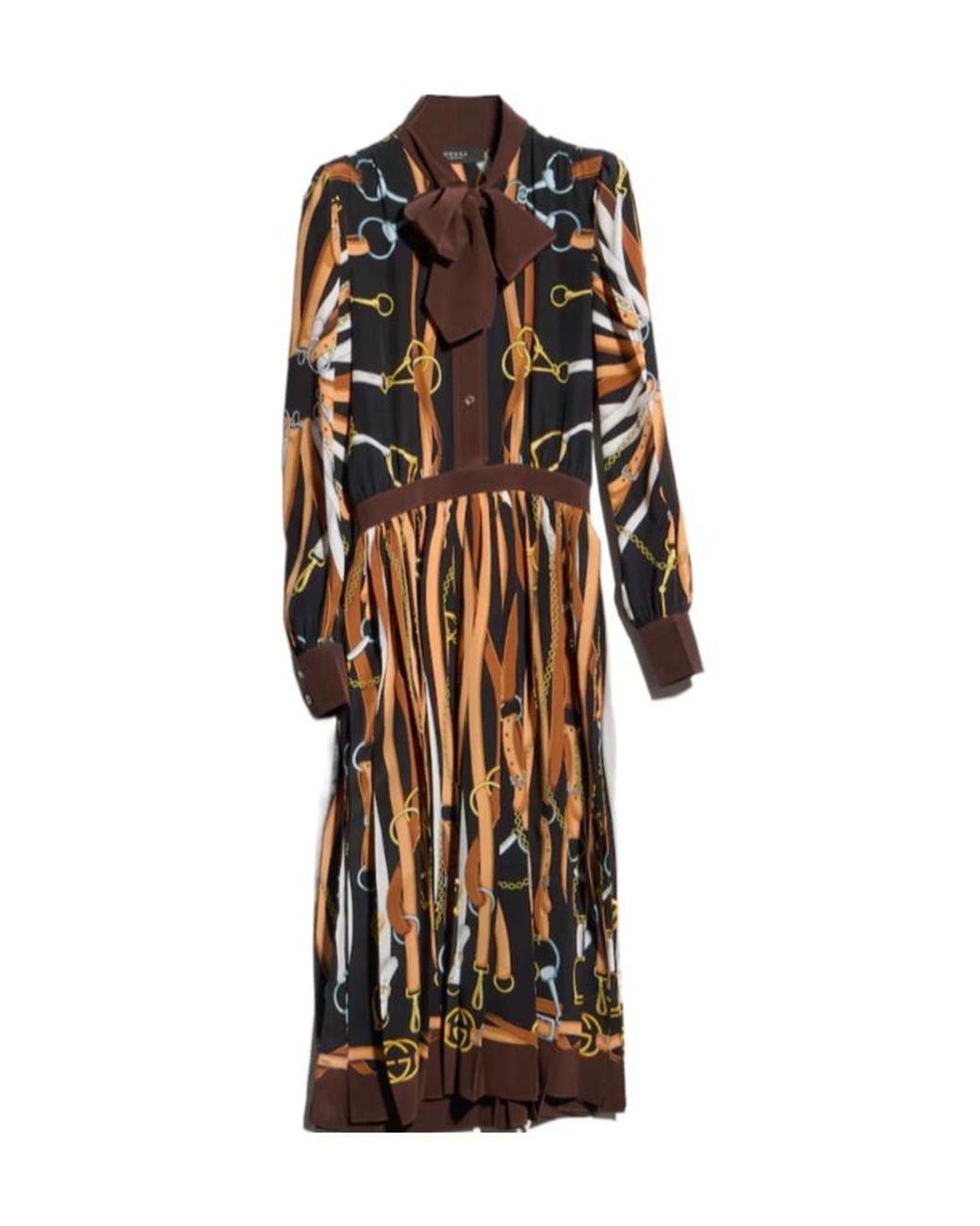 Gucci Brown Printed Chemisier Dress