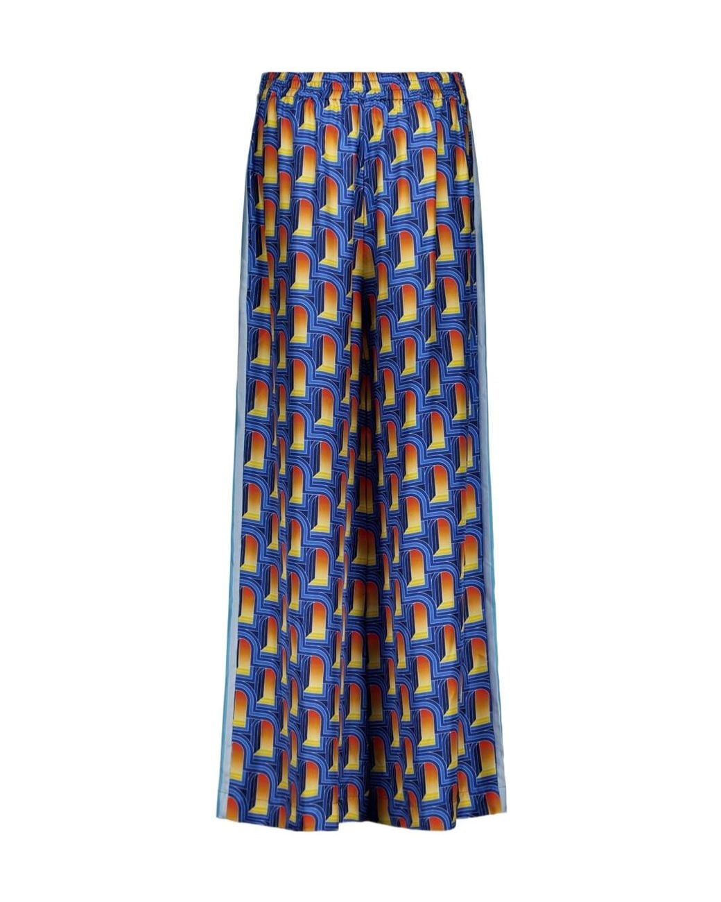 Casablanca Blue L'Arche De Nuit Printed Wide Leg Trousers