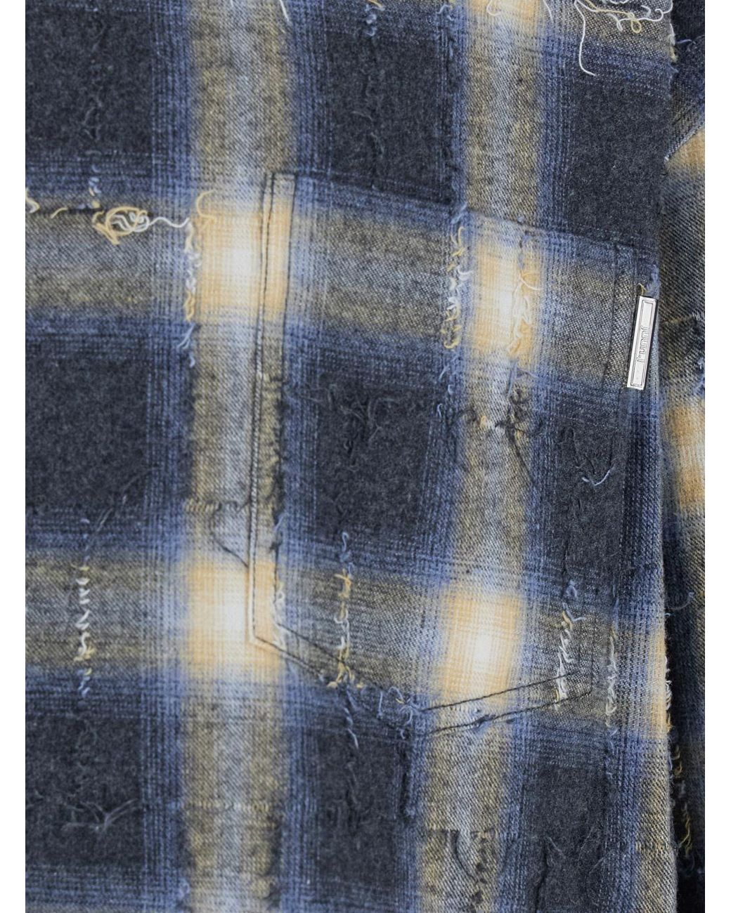 Juun.J Blue Check Long Sleeve Shirt for men