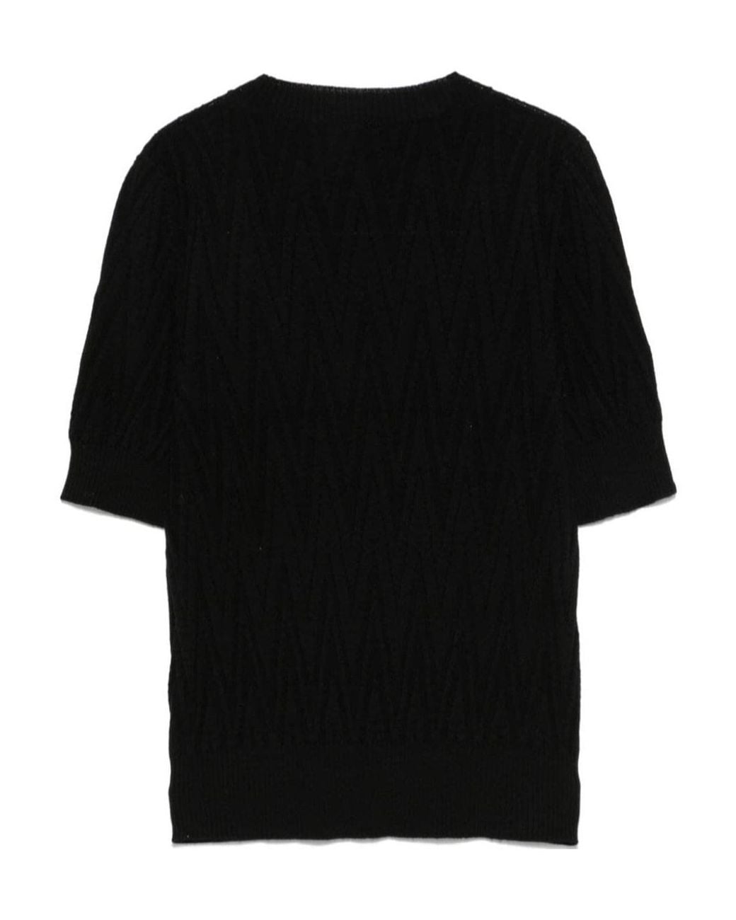 D.exterior Black Merinos Short-Sleeve Knitwear
