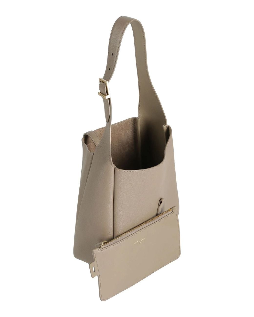 Saint Laurent Gray Compact Leather Handbag