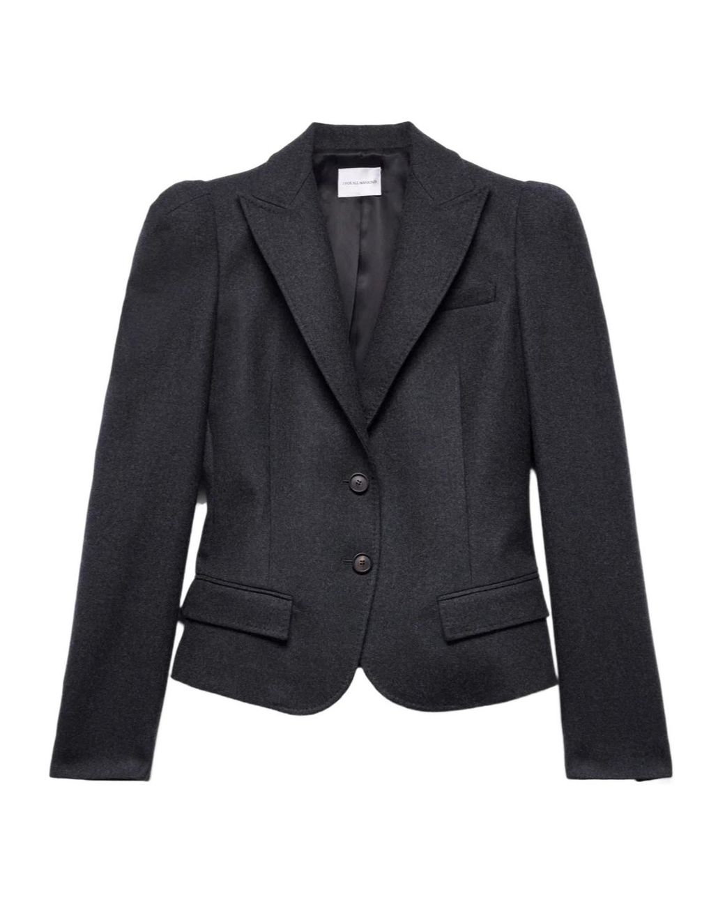 7 For All Mankind Blue High Shoulder Blazer