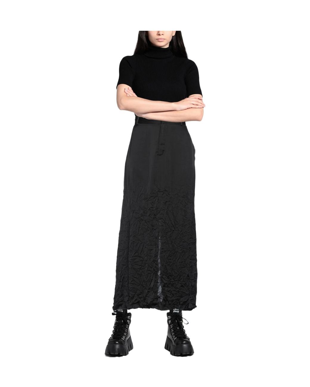 MM6 by Maison Margiela Black Long Skirts