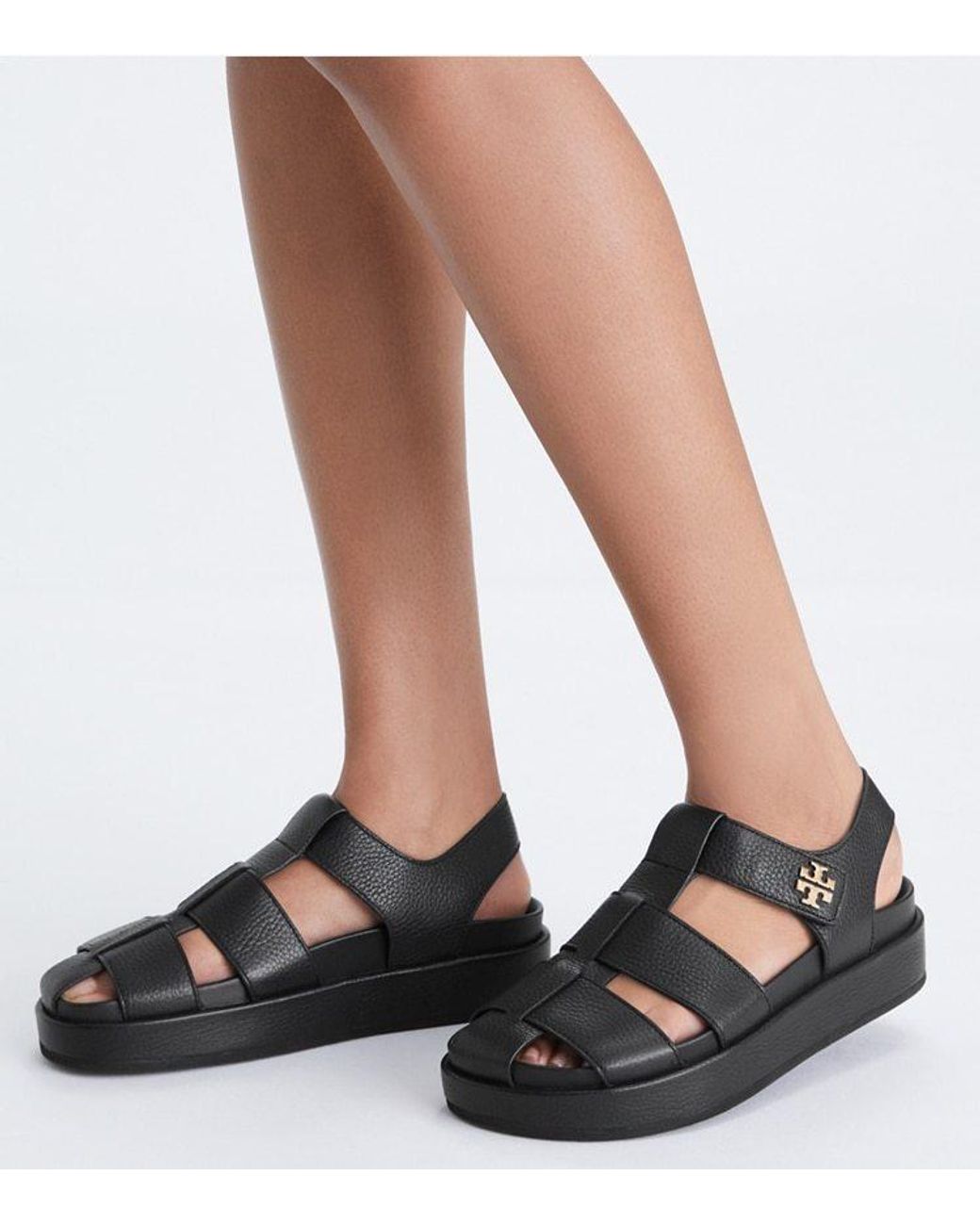 Tory Burch Black Kira Sport Fisherman Sandals