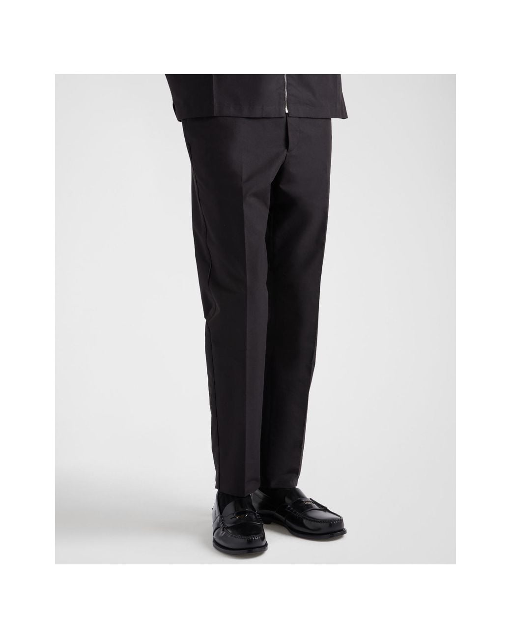 Prada Black Logo Detailed Tailored Trousers for men