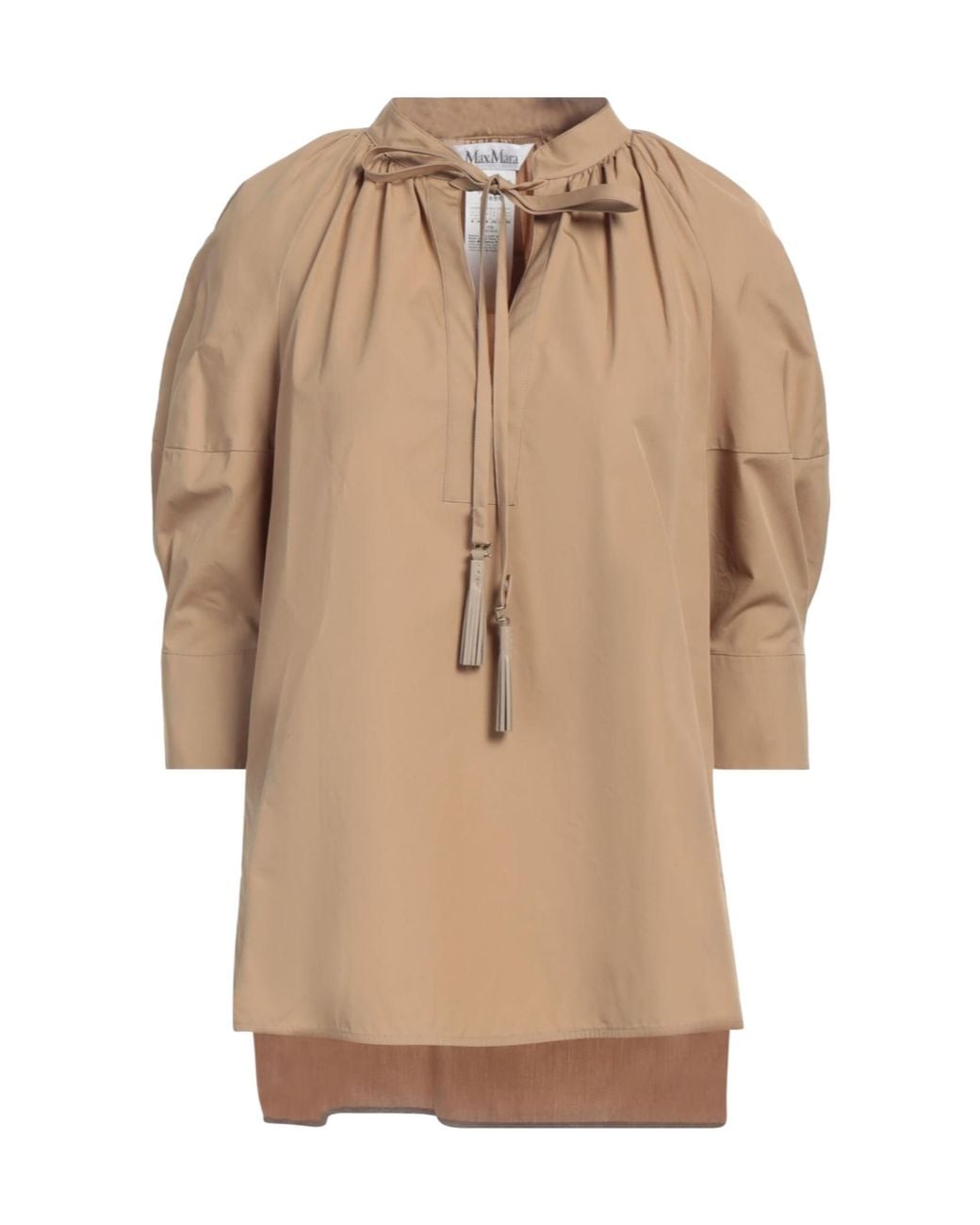 Max Mara Natural Tie-Neck Blouse