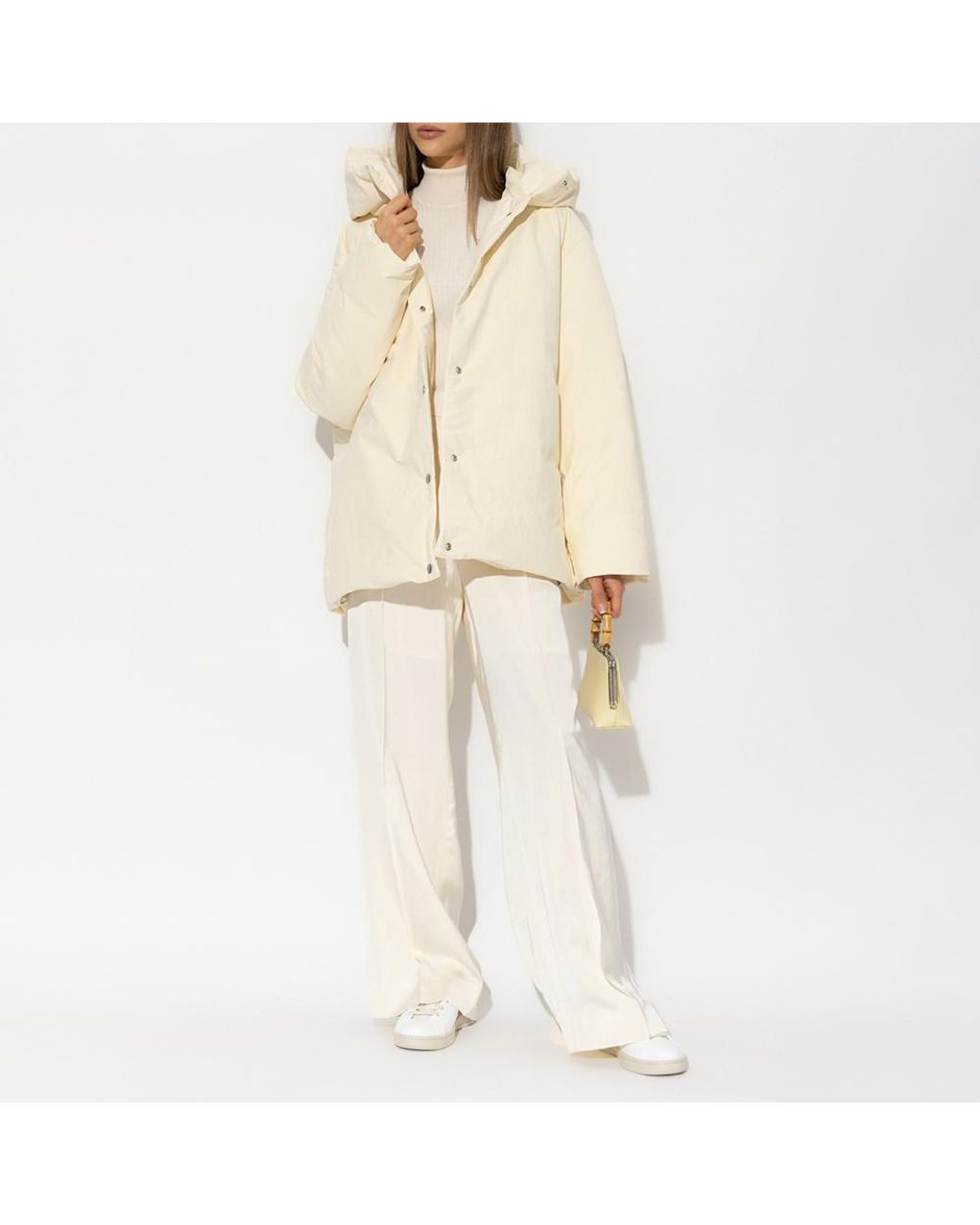 Jil Sander Natural Hooded Down Jacket
