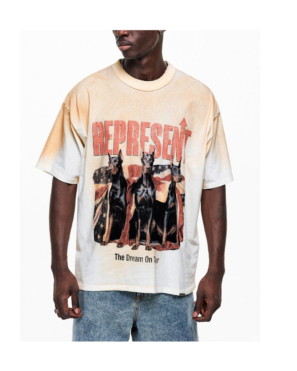 Represent White Oversized Tshirt for men