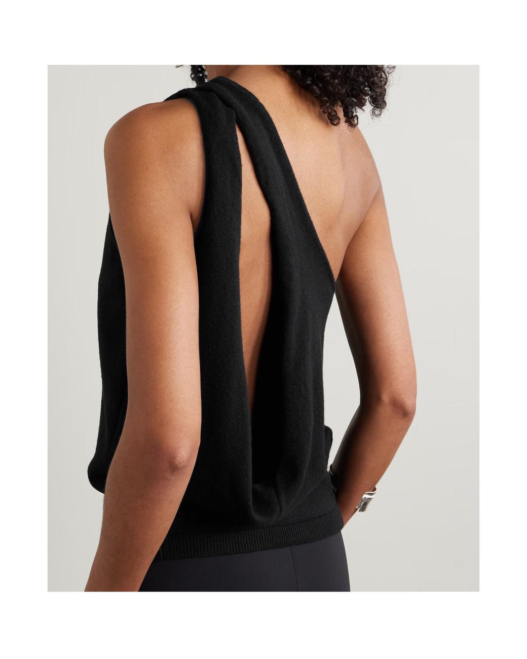 Rohe Black One-Shoulder Top
