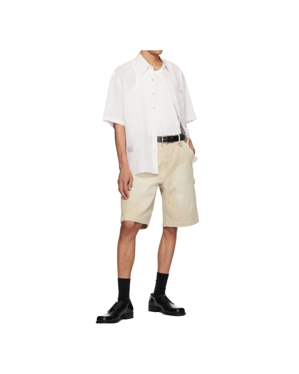 Wooyoungmi White Striped Print Shirt for men