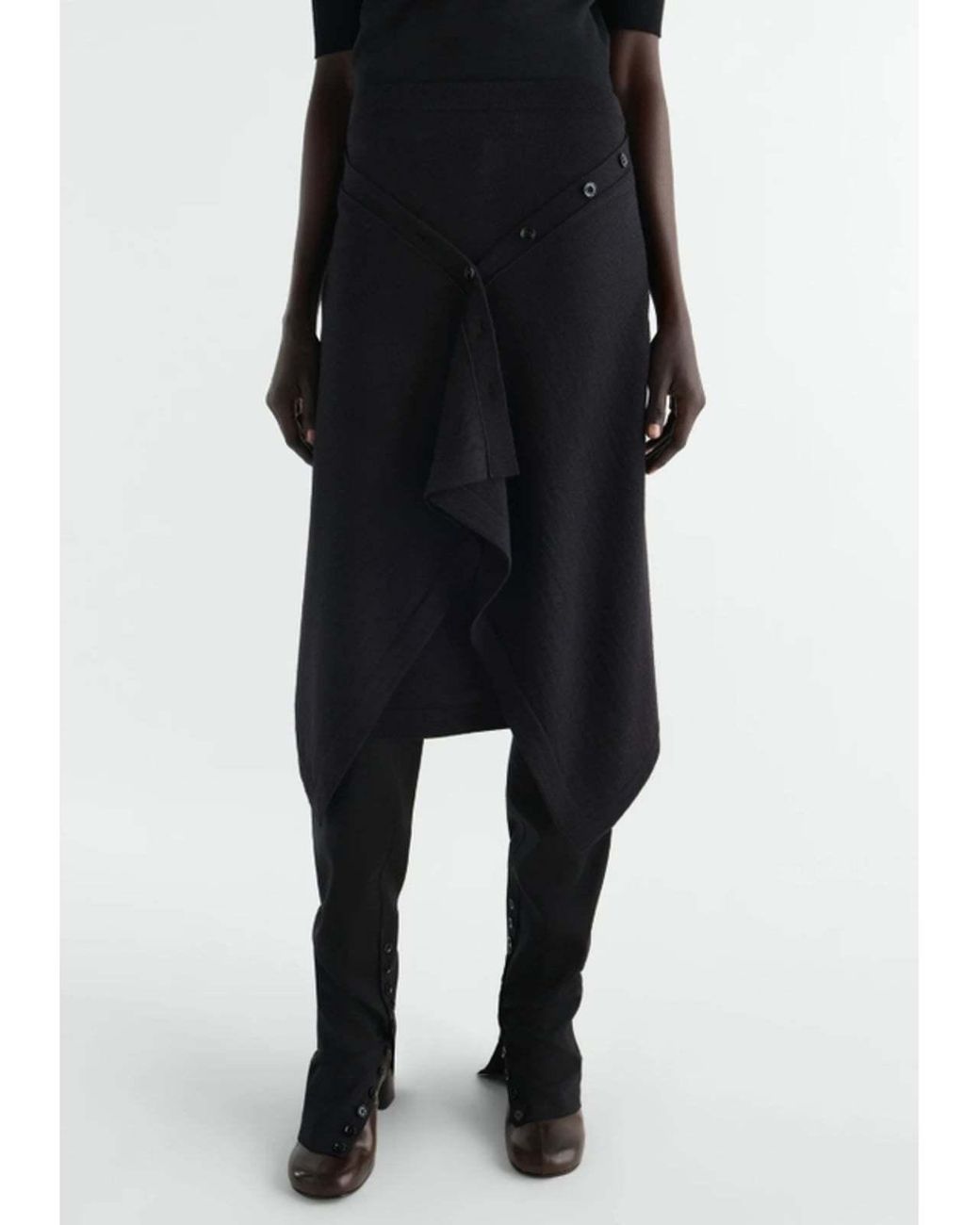 Lemaire Blue Asymmetric Wrap Skirt