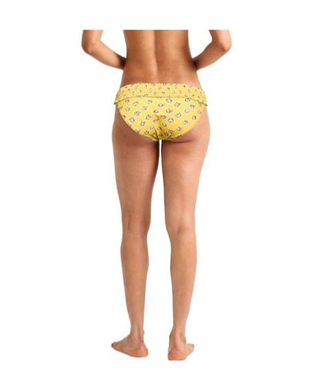 Tory Burch Yellow Floral-Print Bikini Bottoms