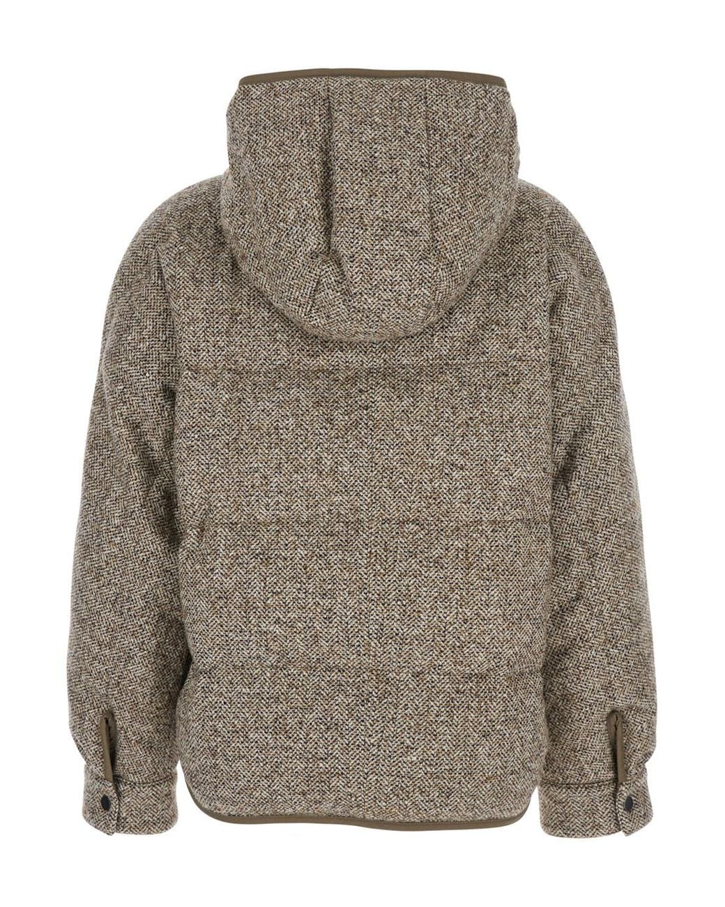 Brunello Cucinelli Gray Quilted Hooded Jacket