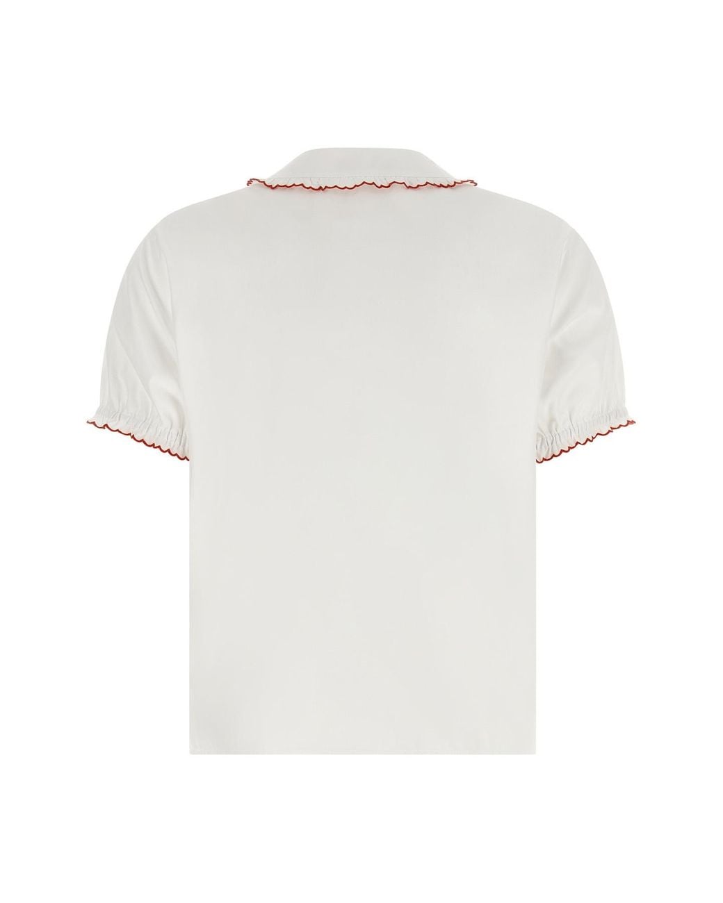 Miu Miu White Embroidered Poplin Shirt