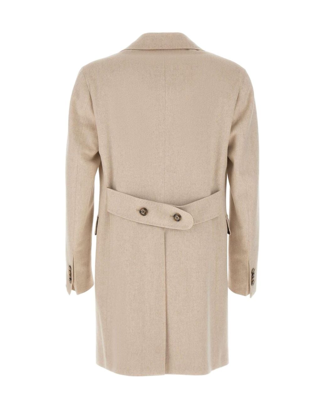 Barba Napoli Natural Half-Belt Single-Breasted Coat for men