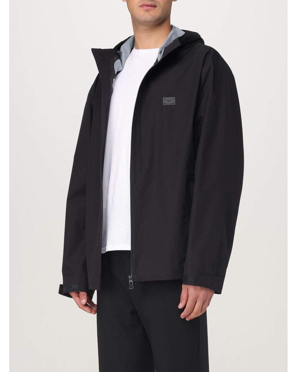 Dolce & Gabbana Black Logo Plaque Zipped Bomber Jacket for men
