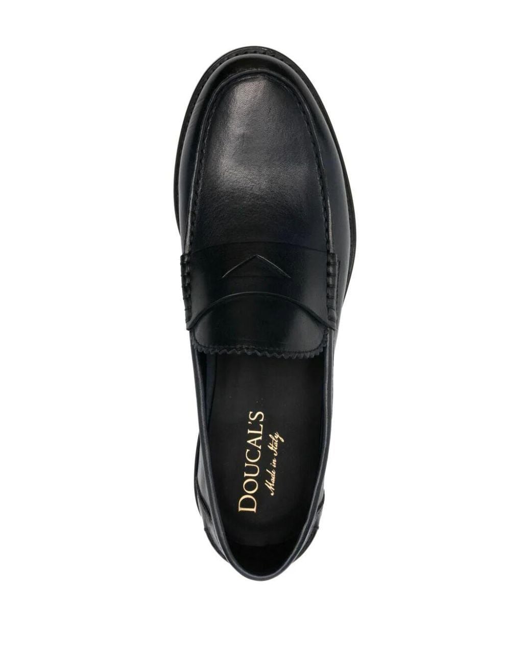 Doucal's Black Pebbled-Leather Loafers for men