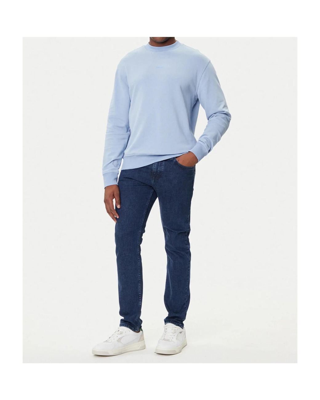 Boss Blue Boss Logo Detailed Regular-Fit Sweatshirt for men