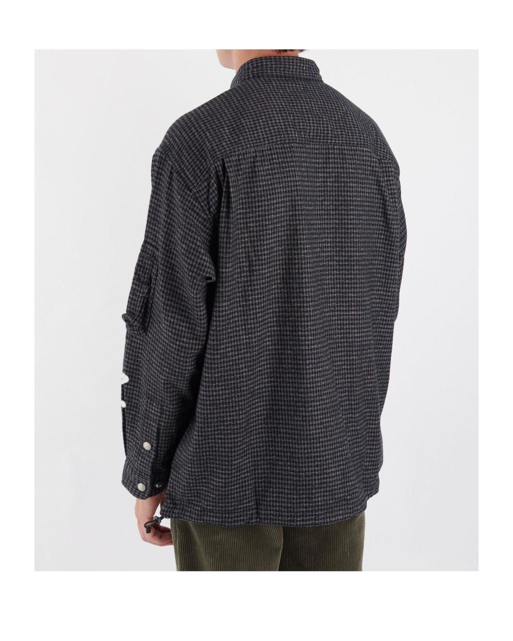 Comme des Garçons Gray Long-Sleeved Plaid Shirt for men