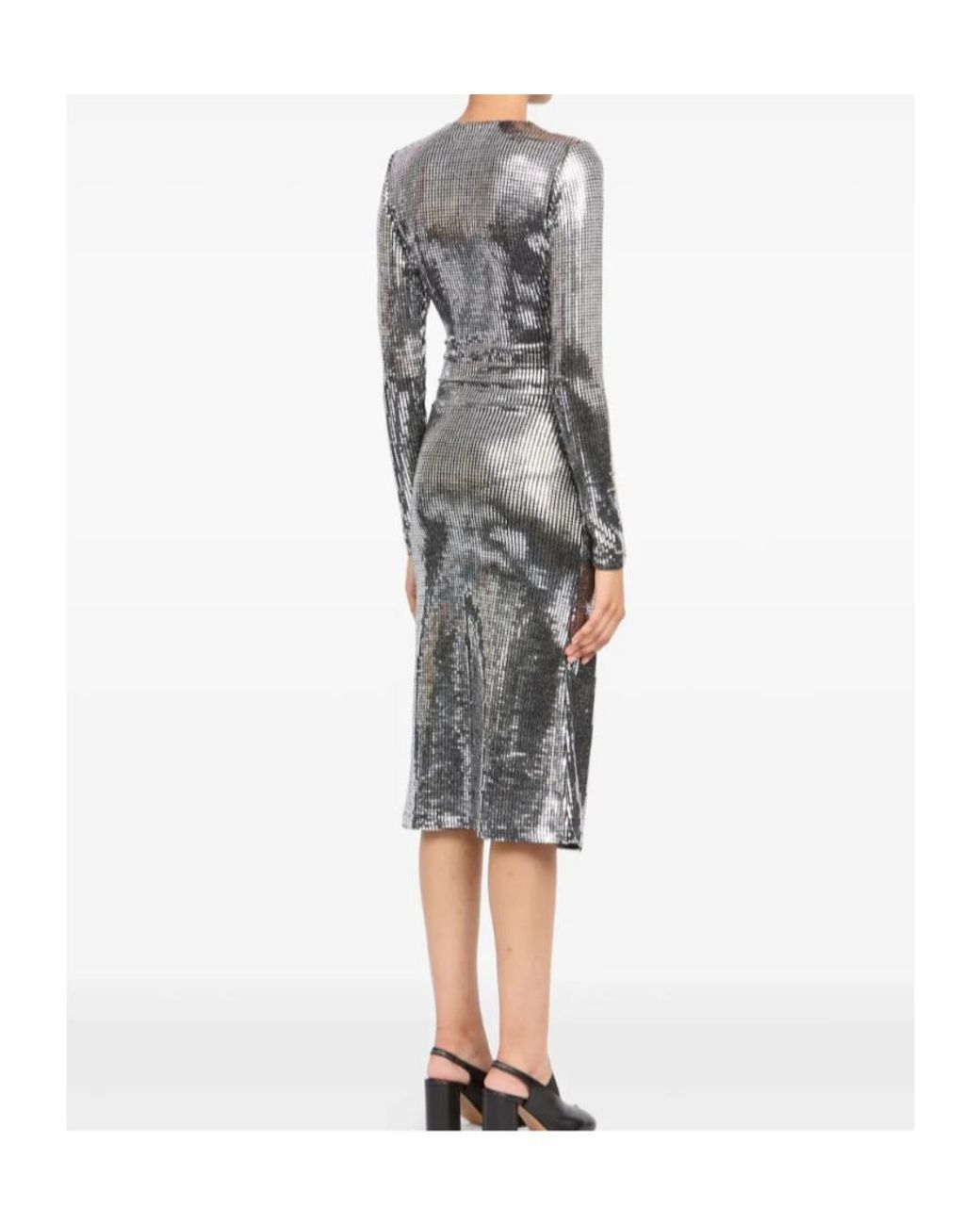 MM6 by Maison Margiela Gray Embellished Midi Dress