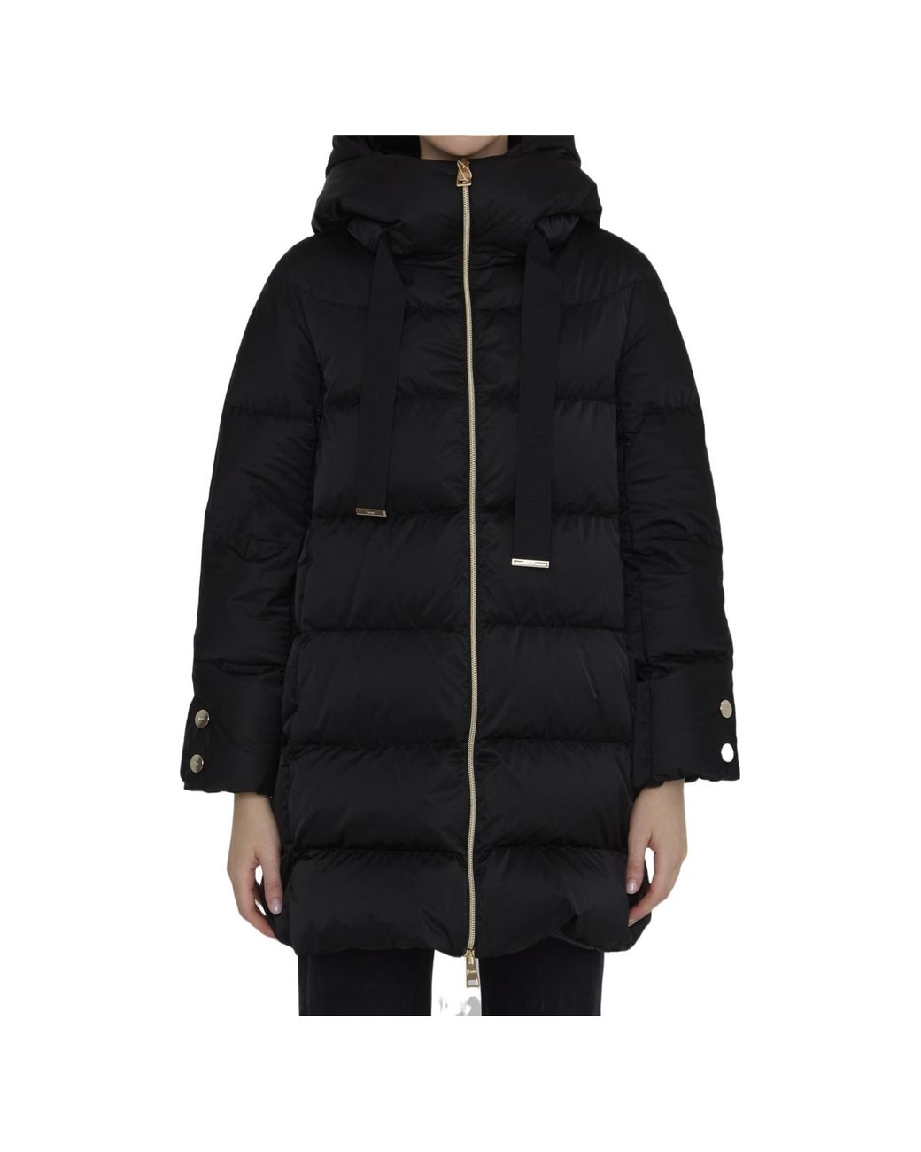 Herno Black Hooded Down Coat
