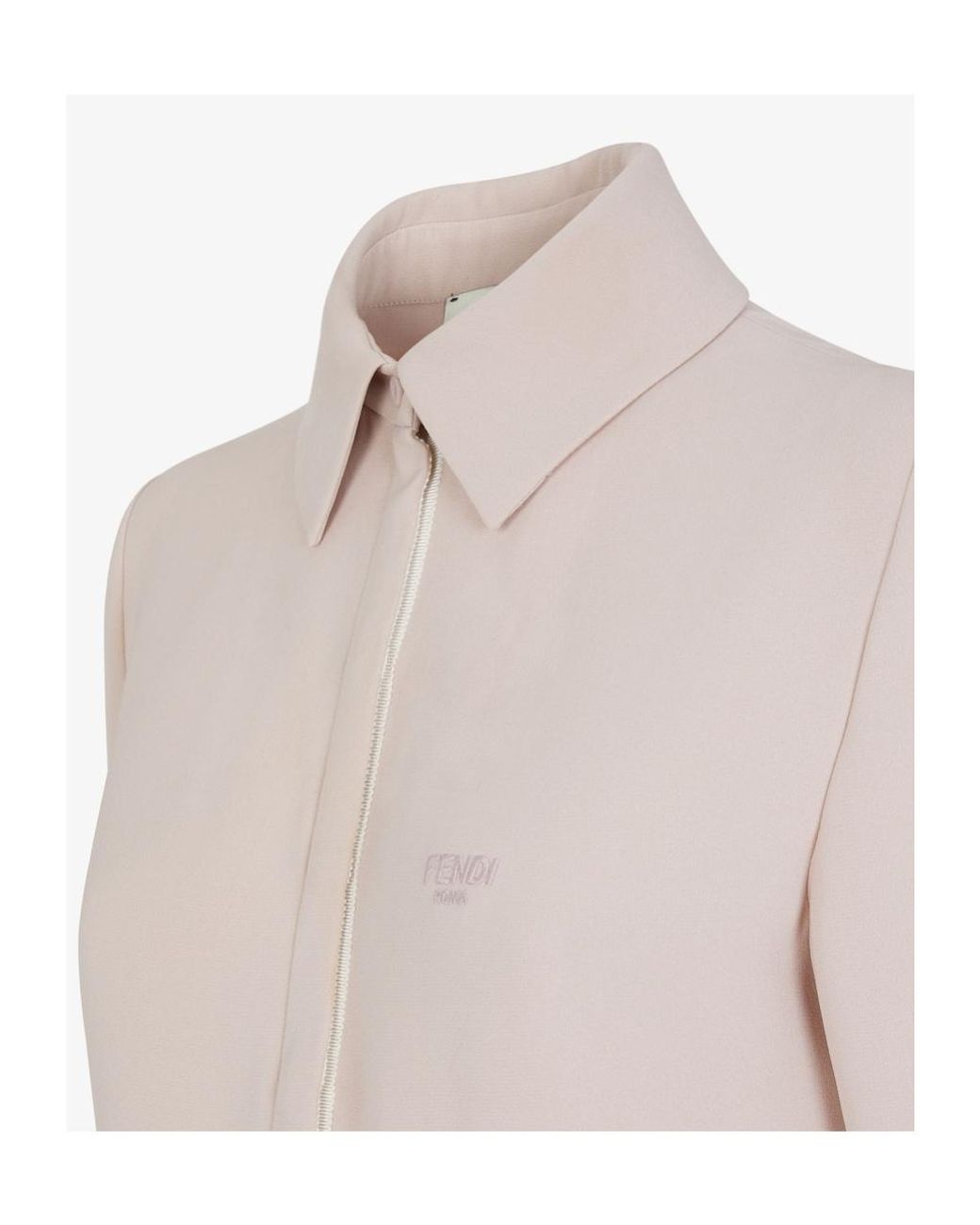 Fendi Pink Logo Embroidered Short Sleeved Polo Shirt