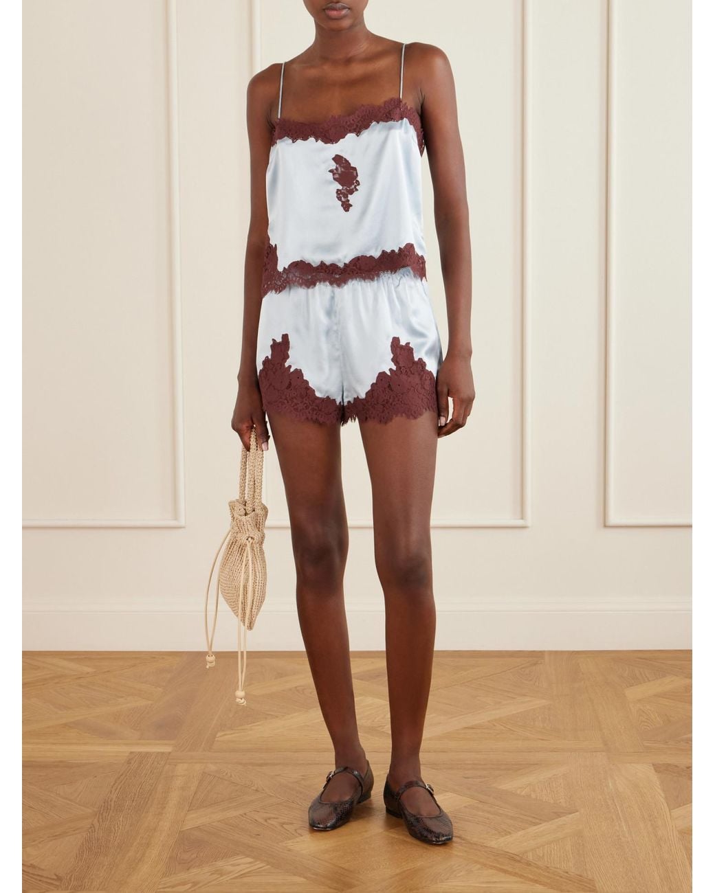 Doen Blue Silk Shorts