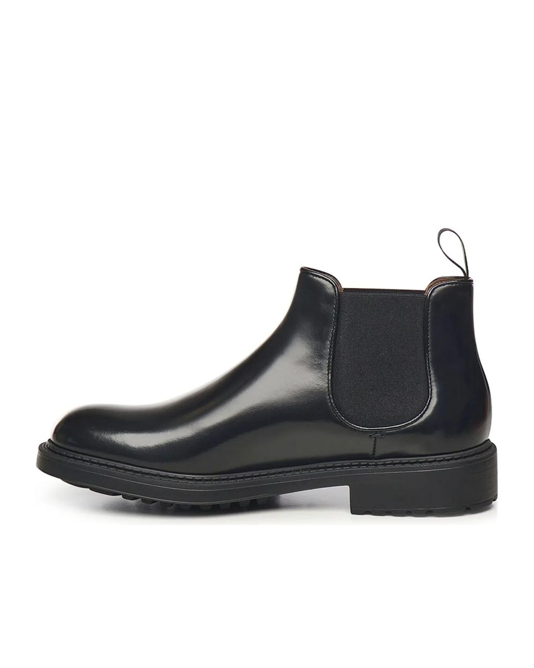Doucal's Black Elastic-Band Round Toe Boots for men