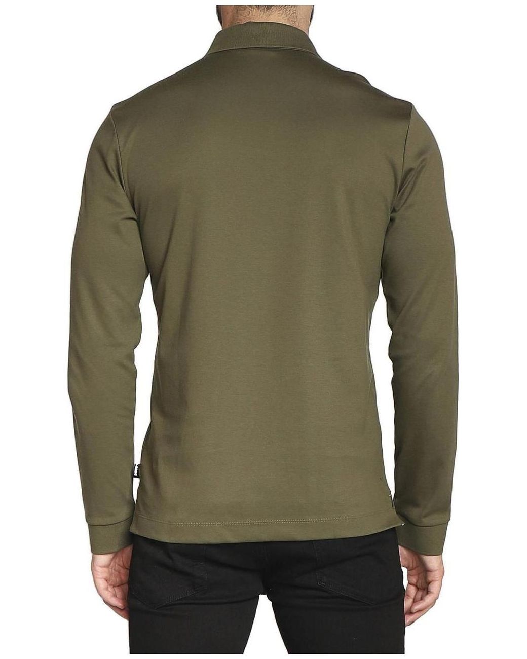 Boss Green Textured Cotton Polo Shirt for men