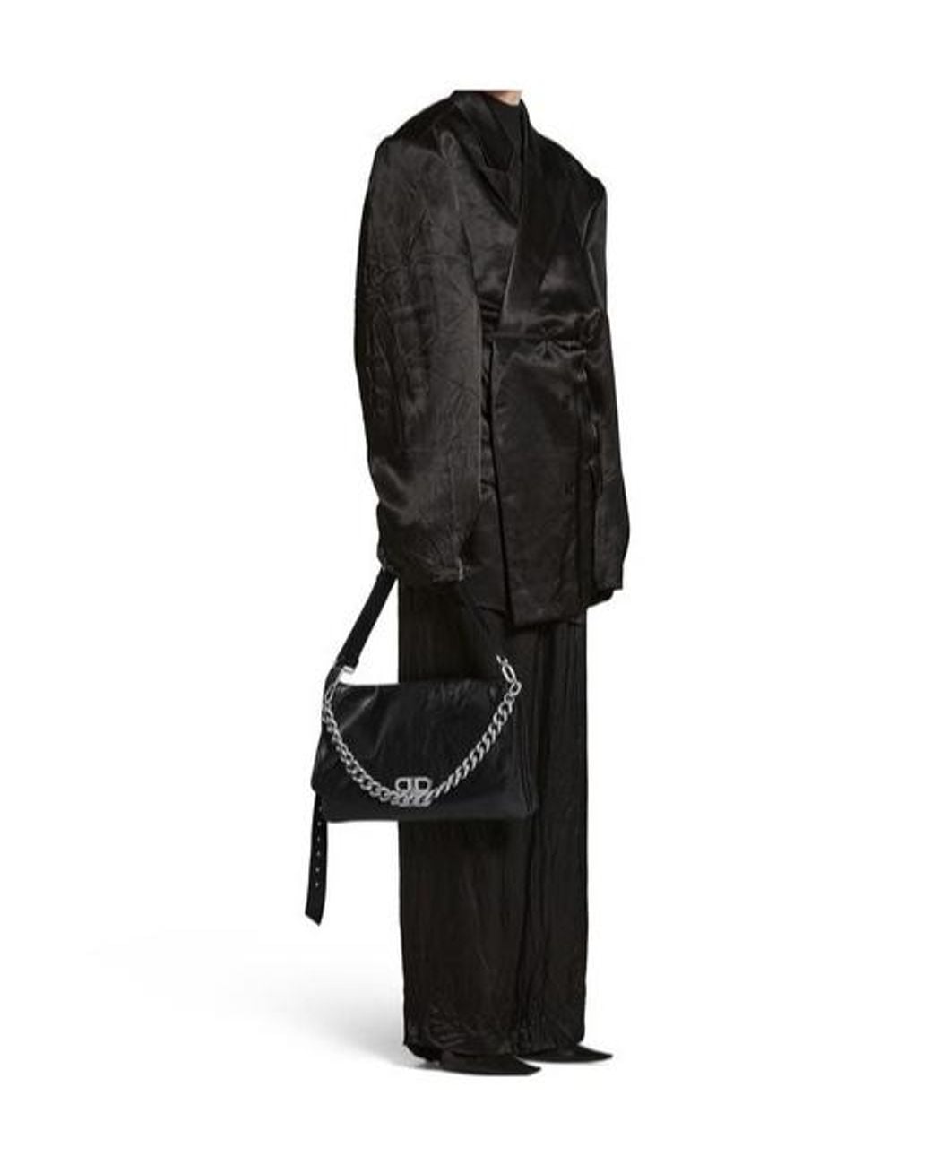 Balenciaga Black Bb Soft Large Shoulder Bag