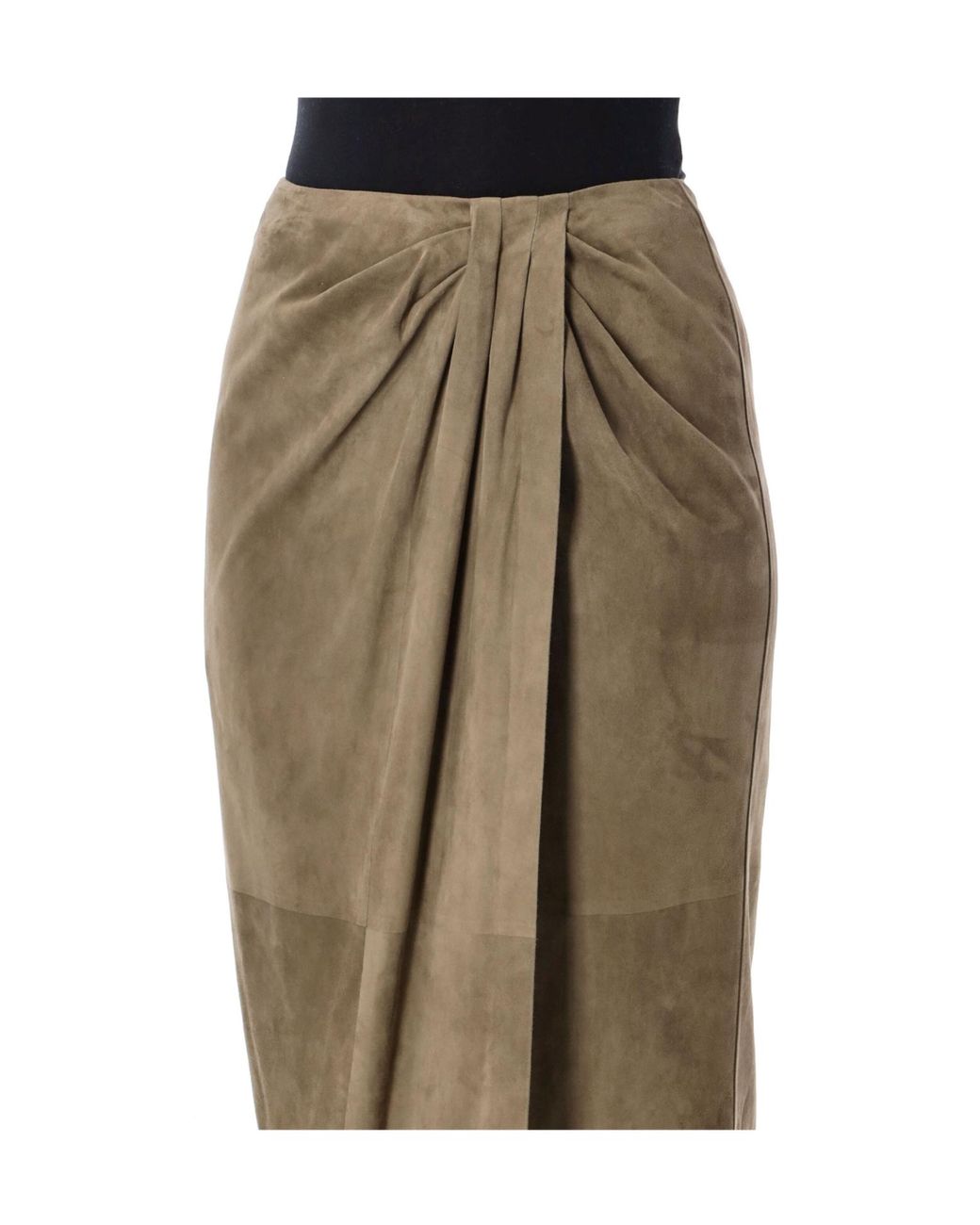 Ralph Lauren Green Teegan Draped Midi Skirt