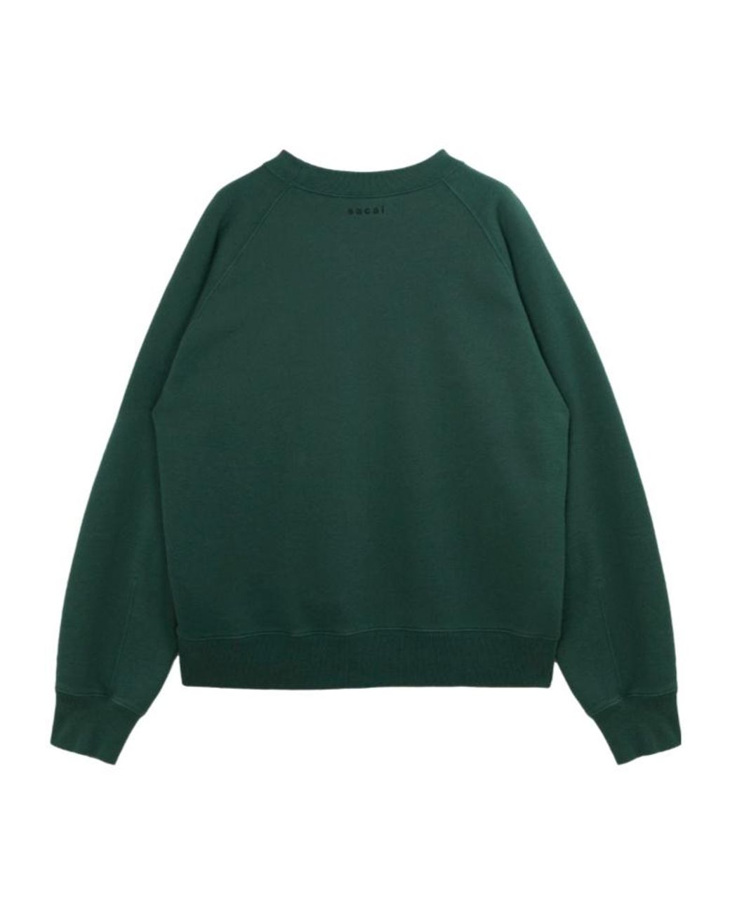 Sacai Green Slogan Printed Crewneck Sweatshirt for men
