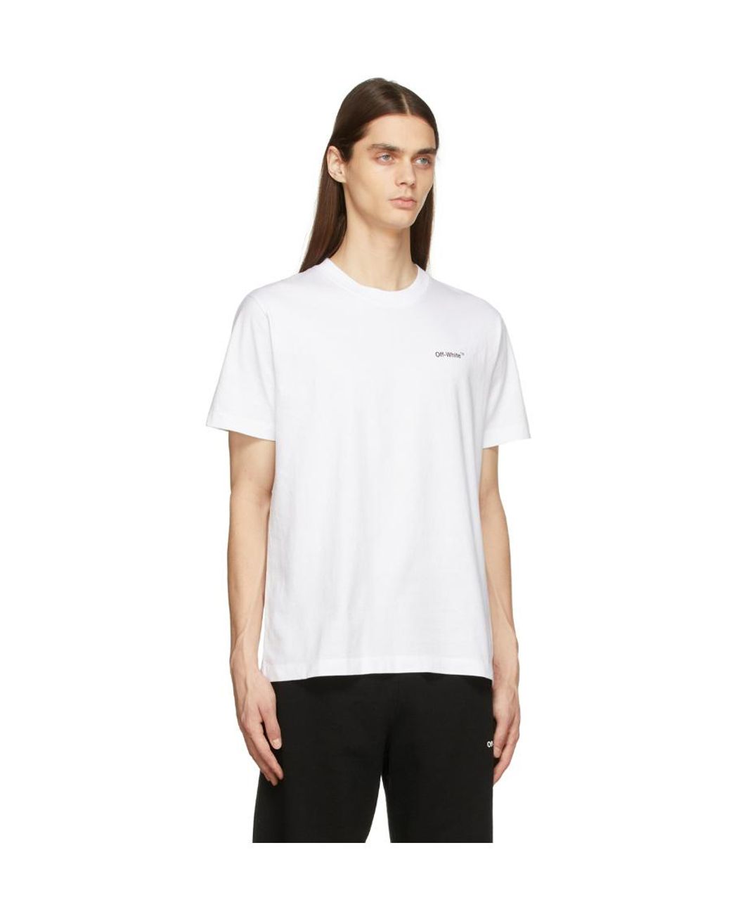 Off-White c/o Virgil Abloh White Logo Detailed Crewneck T-Shirt for men