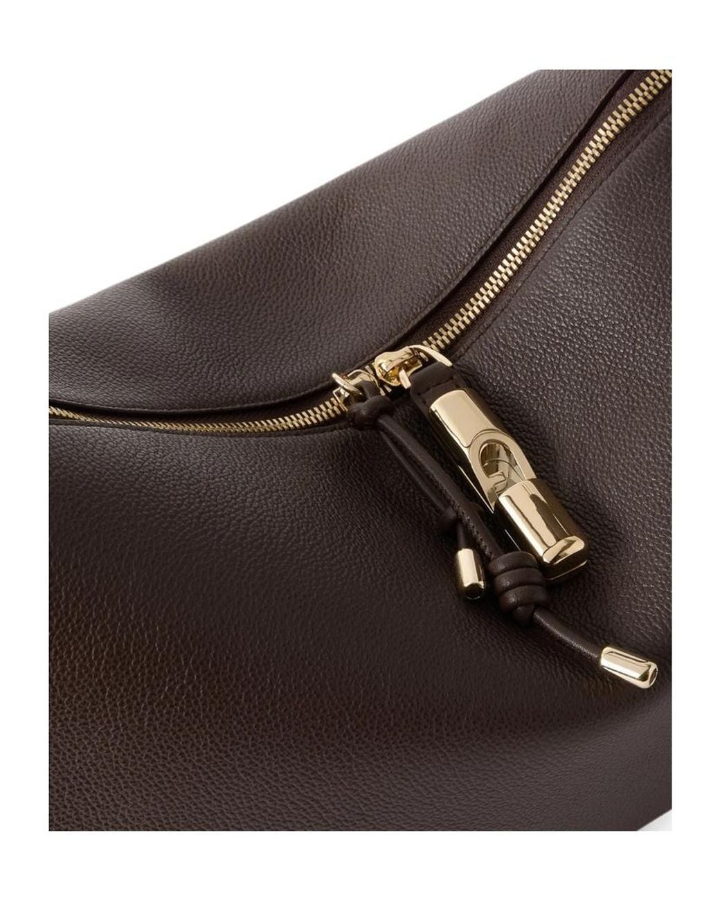 Furla Brown Zip-Top Shoulder Bag
