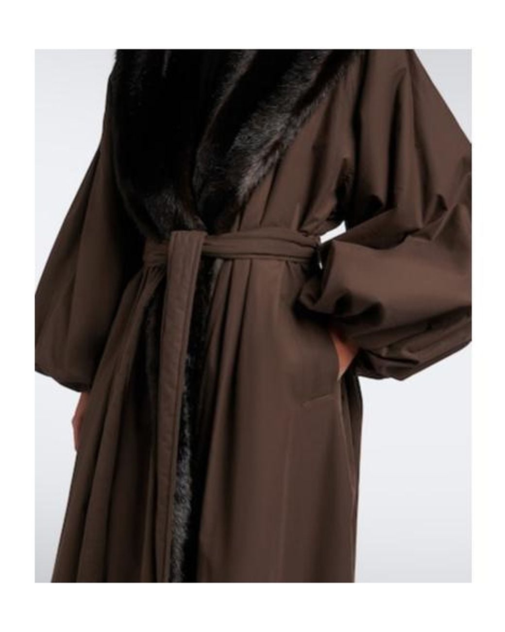 Magda Butrym Brown Cotton Wrap Coat