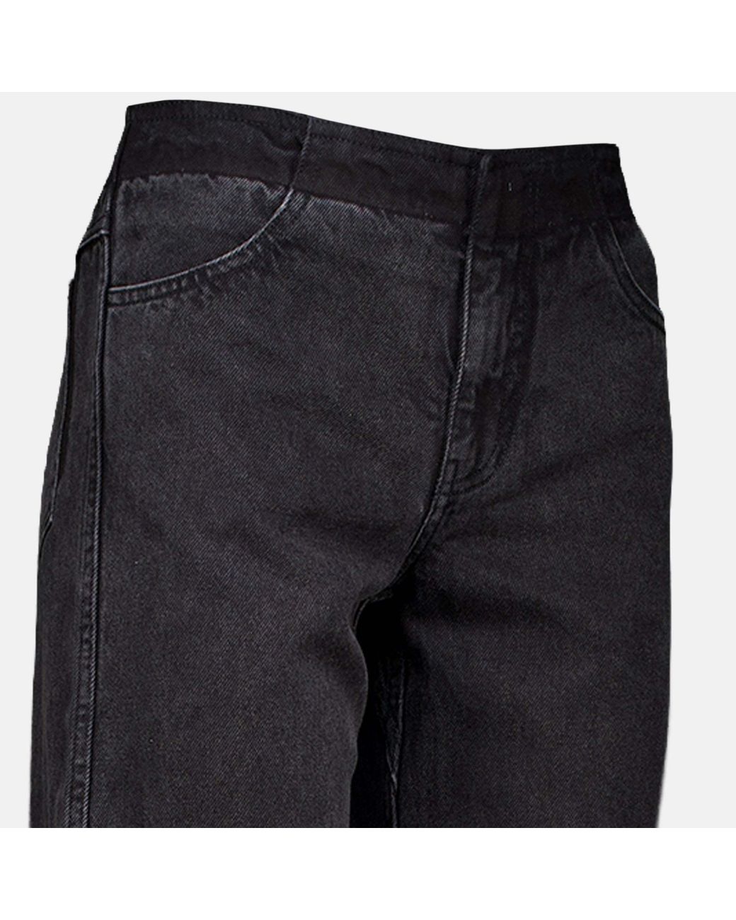 Christopher Esber Black Deconstructed Wide-Leg Jeans