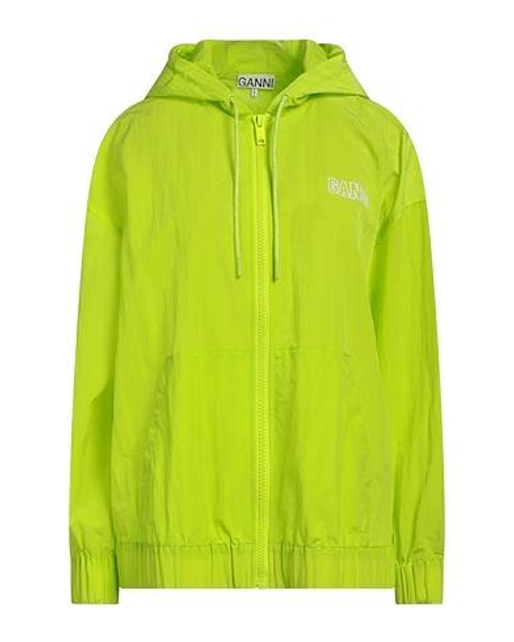 Ganni Green Hooded Long-Sleeve Jacket