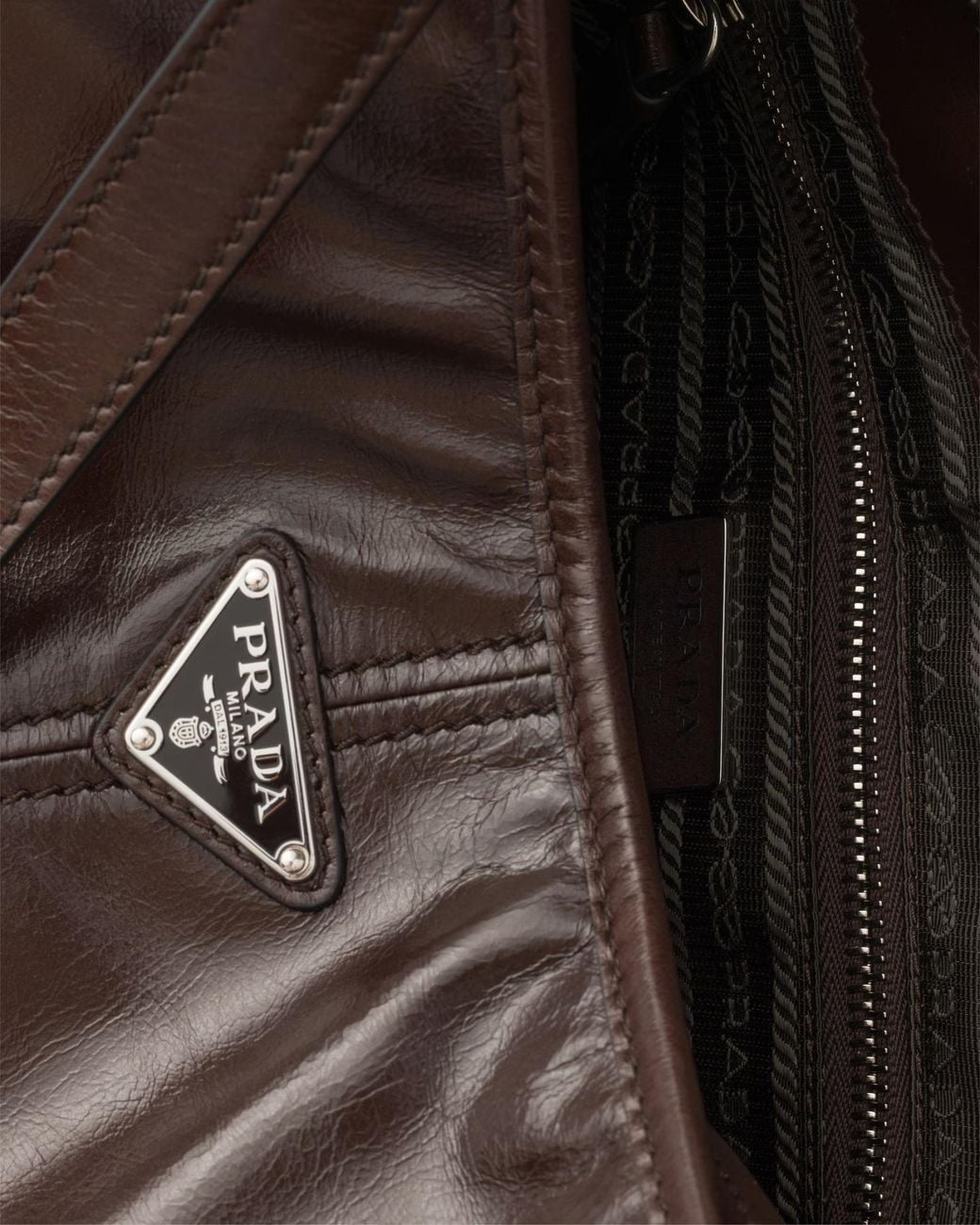 Prada Black Aimèe Large Leather Shoulder Bag